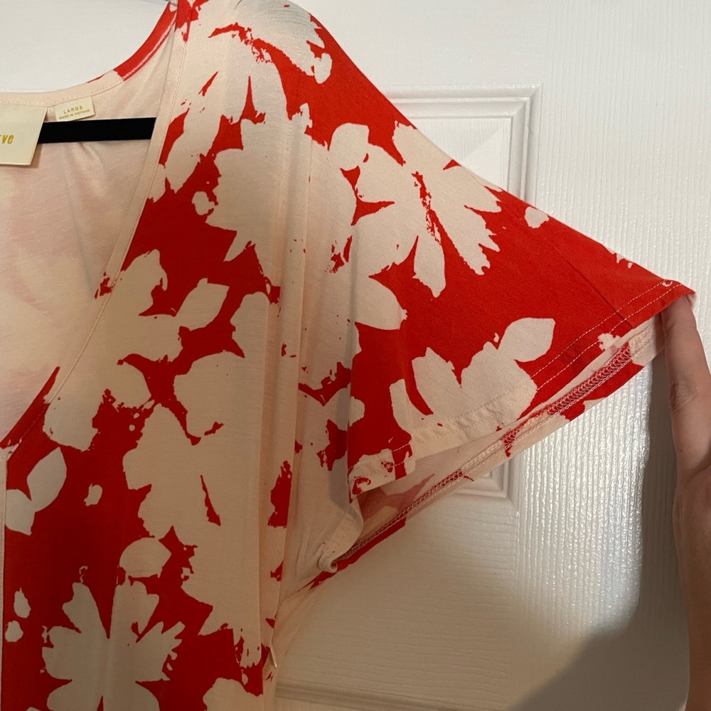 Anthropologie Maeve Orange and White Floral Dress - Picture 4 of 5